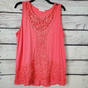 Maurices Women’s Coral Lace Trim Tank Top Size L